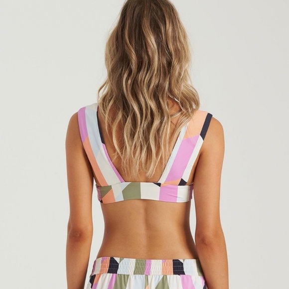 Billabong Slow Roller Abstract Plunge Bikini Top | Maui Rider Bottoms - Picture 8 of 15